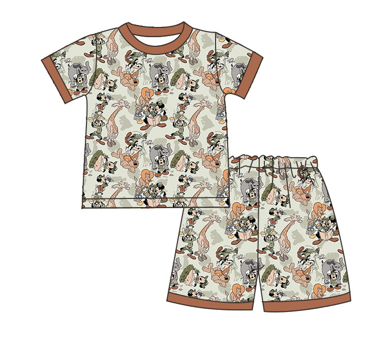 Safari Mickey 2 Piece Short Set