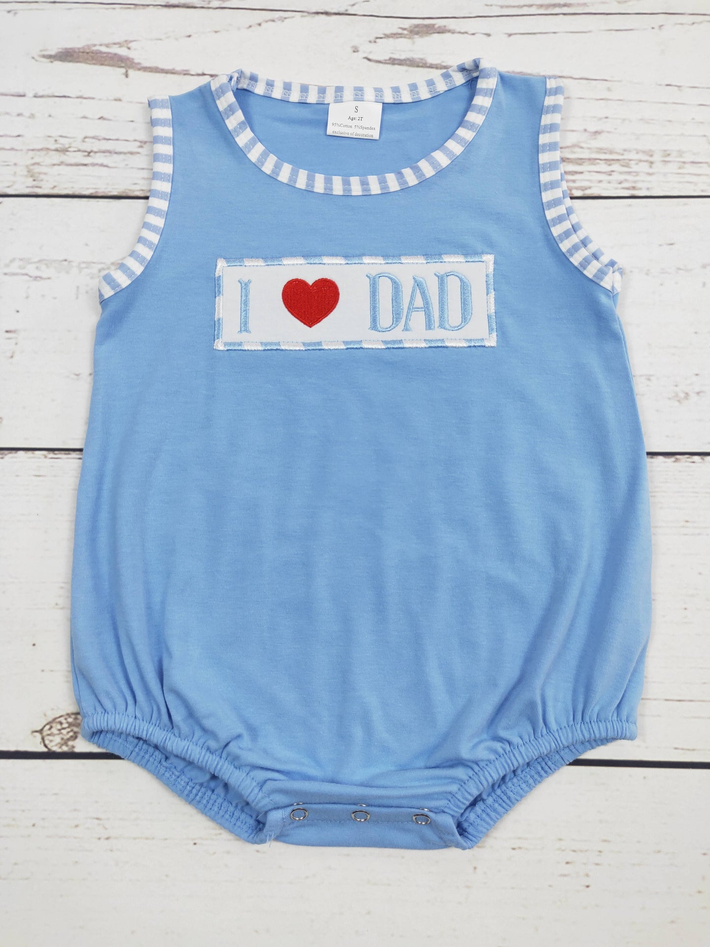 I Love DAD Appliqué Romper