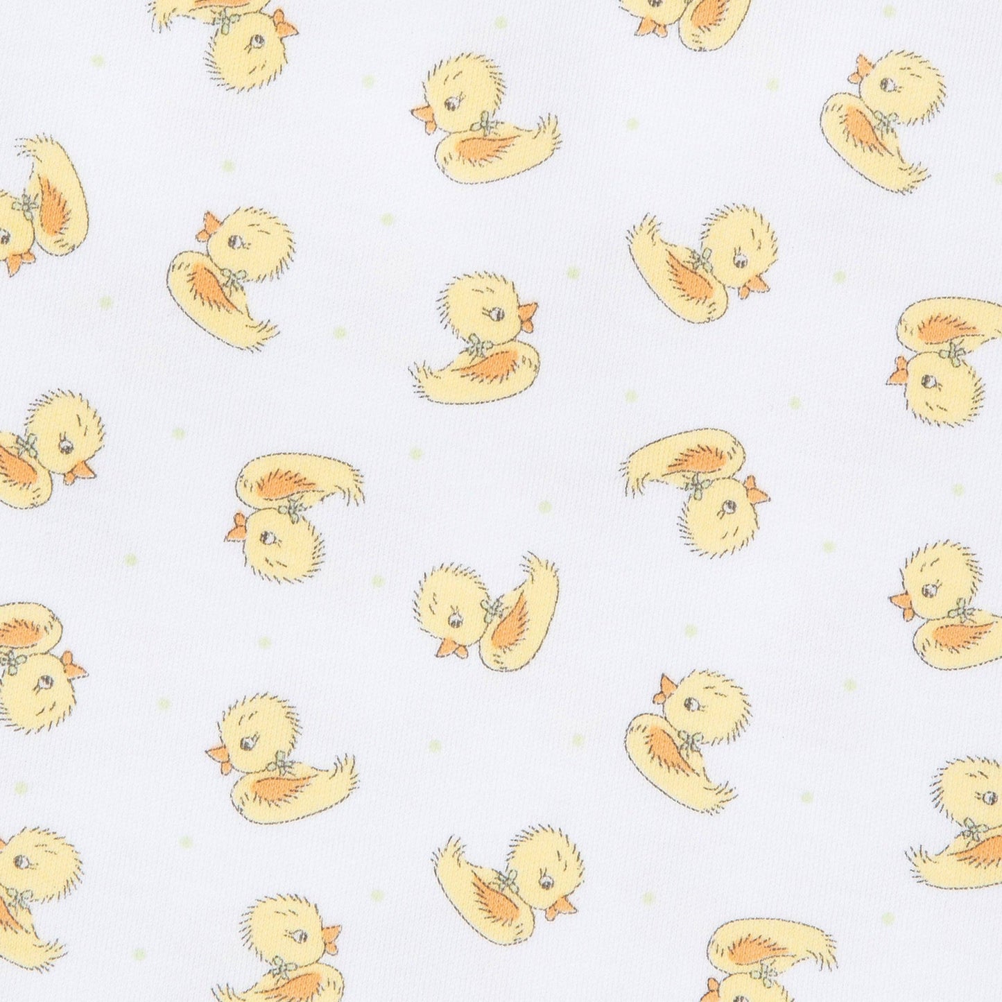 Darling Ducklings Print Zip Footie - Yellow