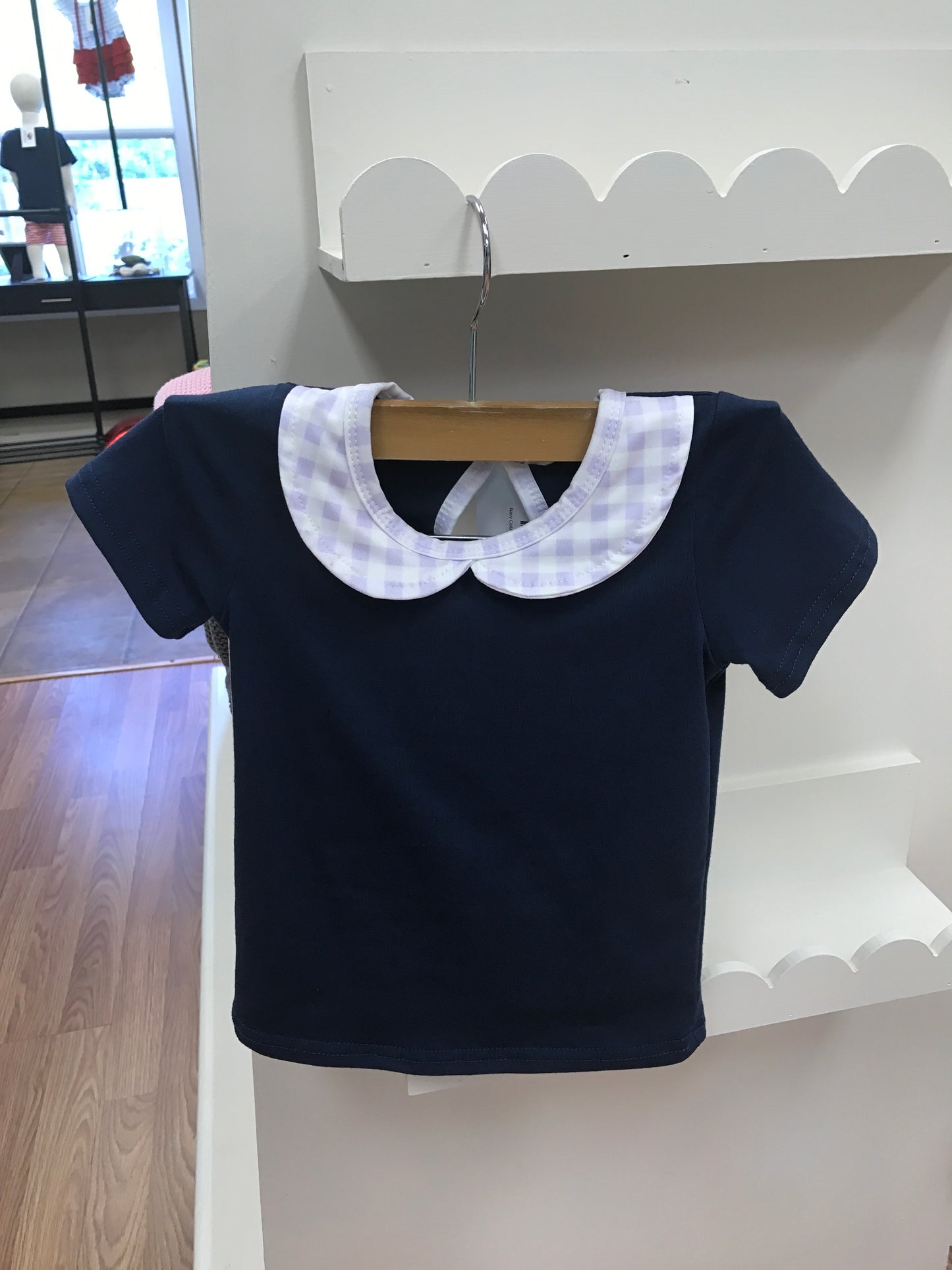 Navy Collared Bubble Shorts Set