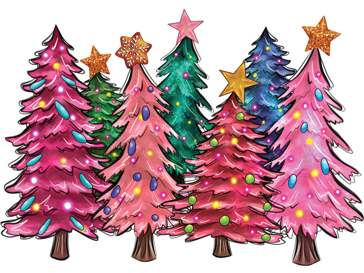 Christmas Trees With Lights
