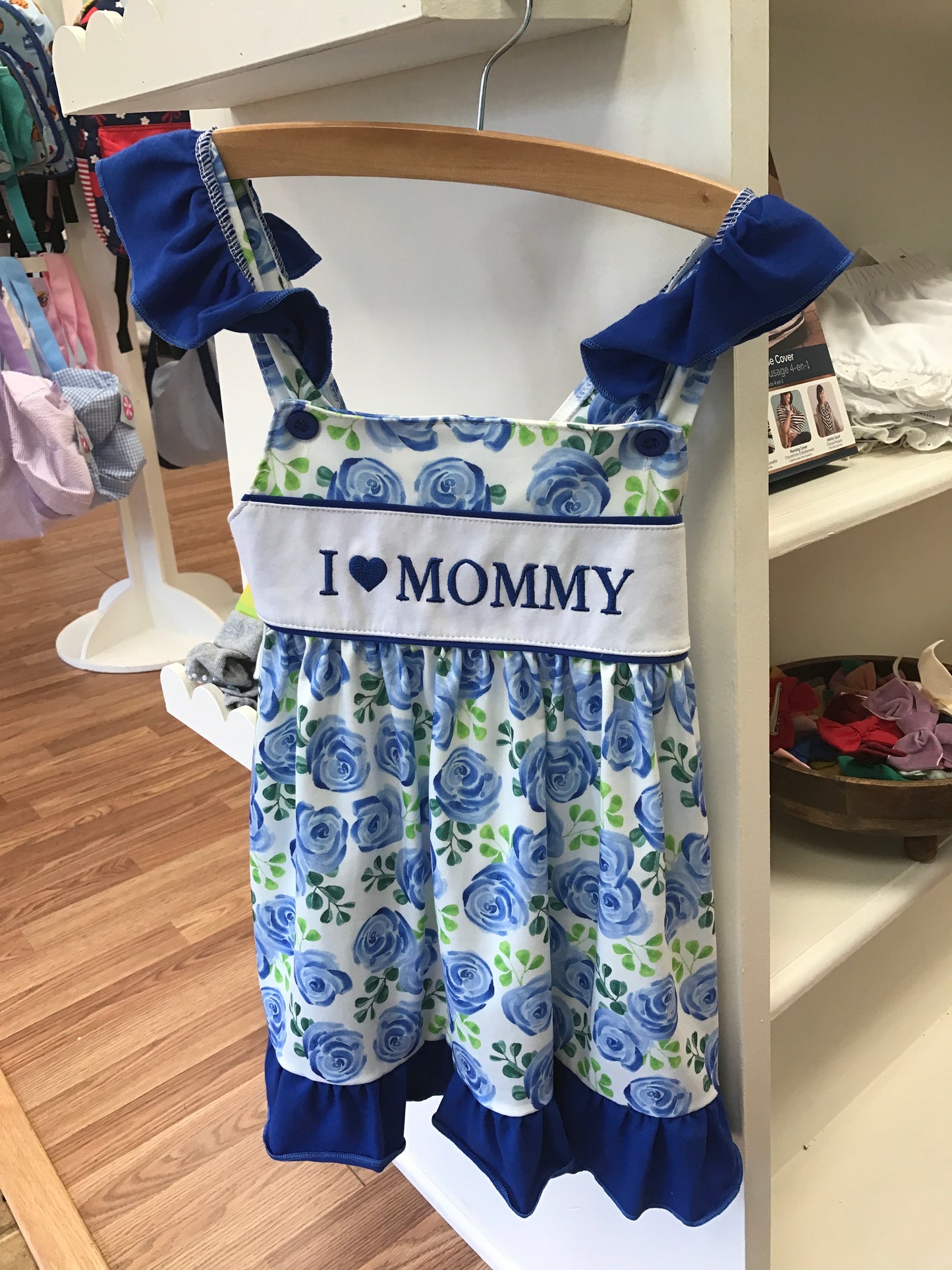 Blue Rose "I Love Mommy" Embroidery Dress