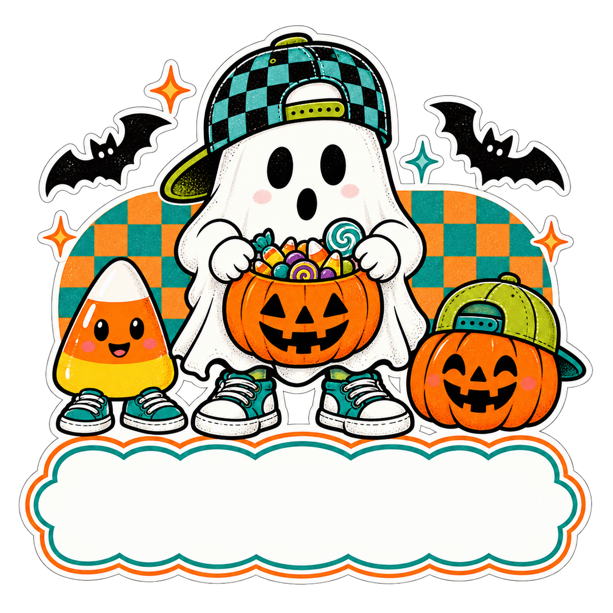 Ghost Teal Checkered Nameplate
