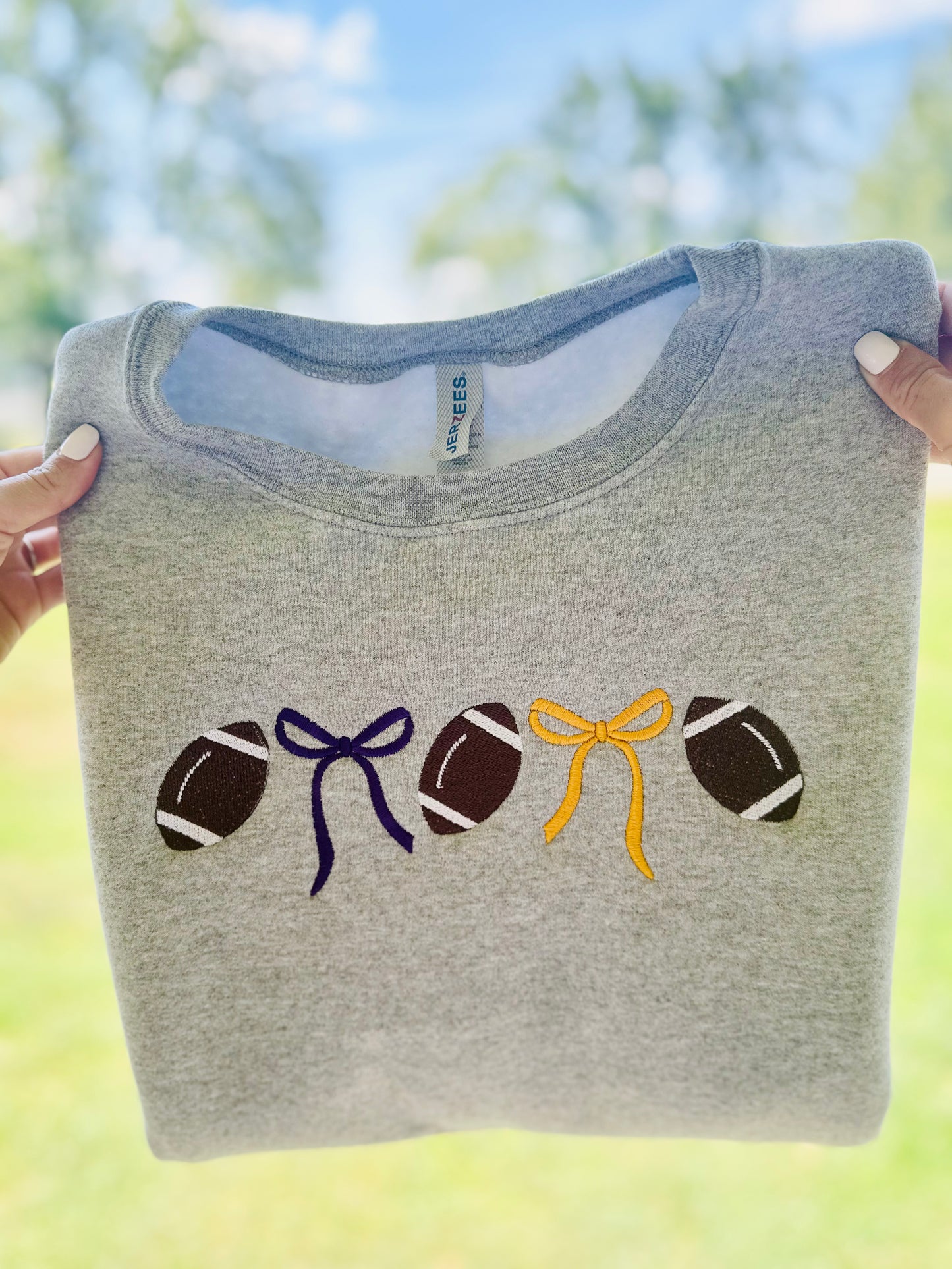 Alcorn Central Football Bows Embroidery