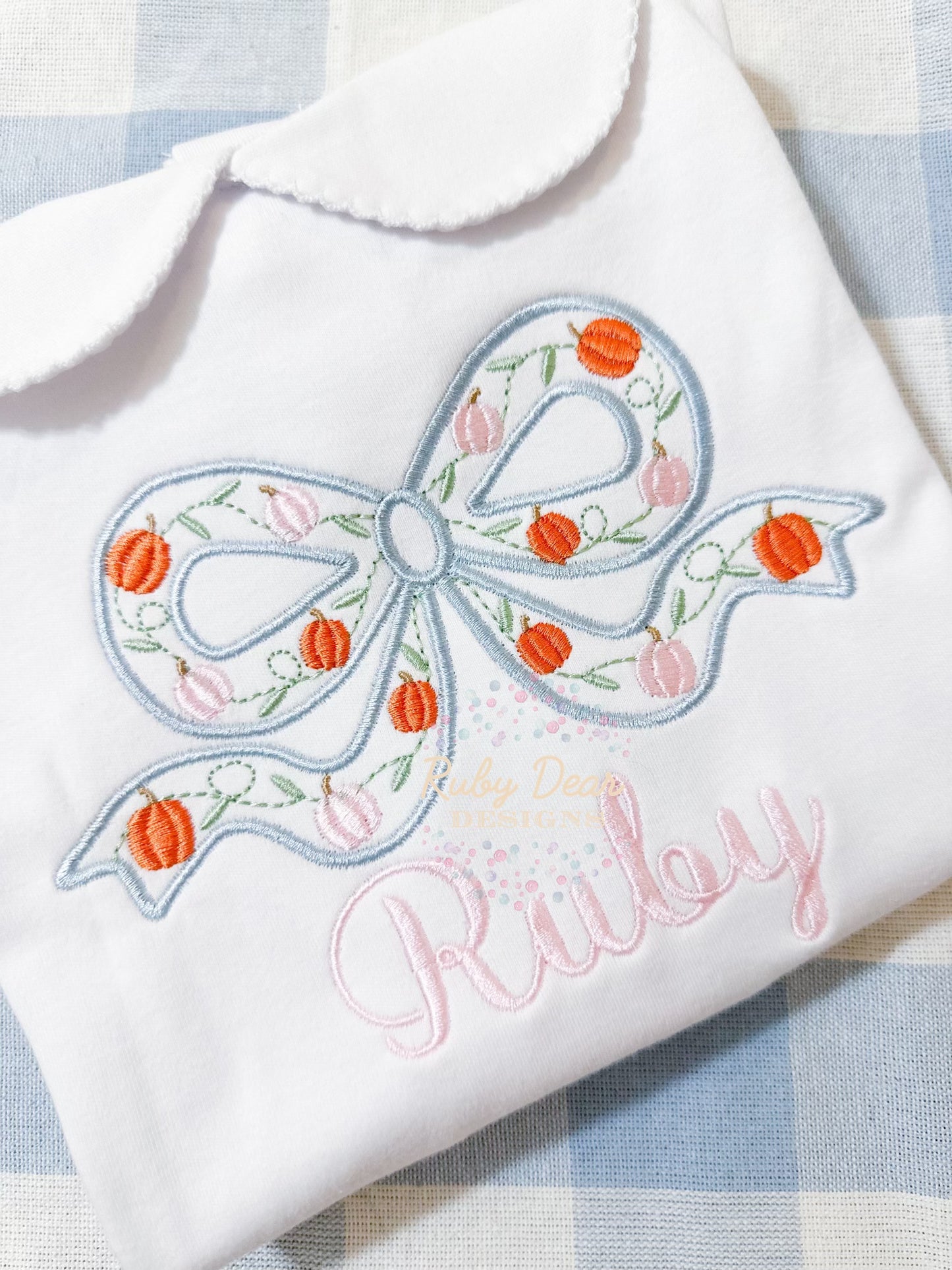 Pumpkin Bow Embroidery