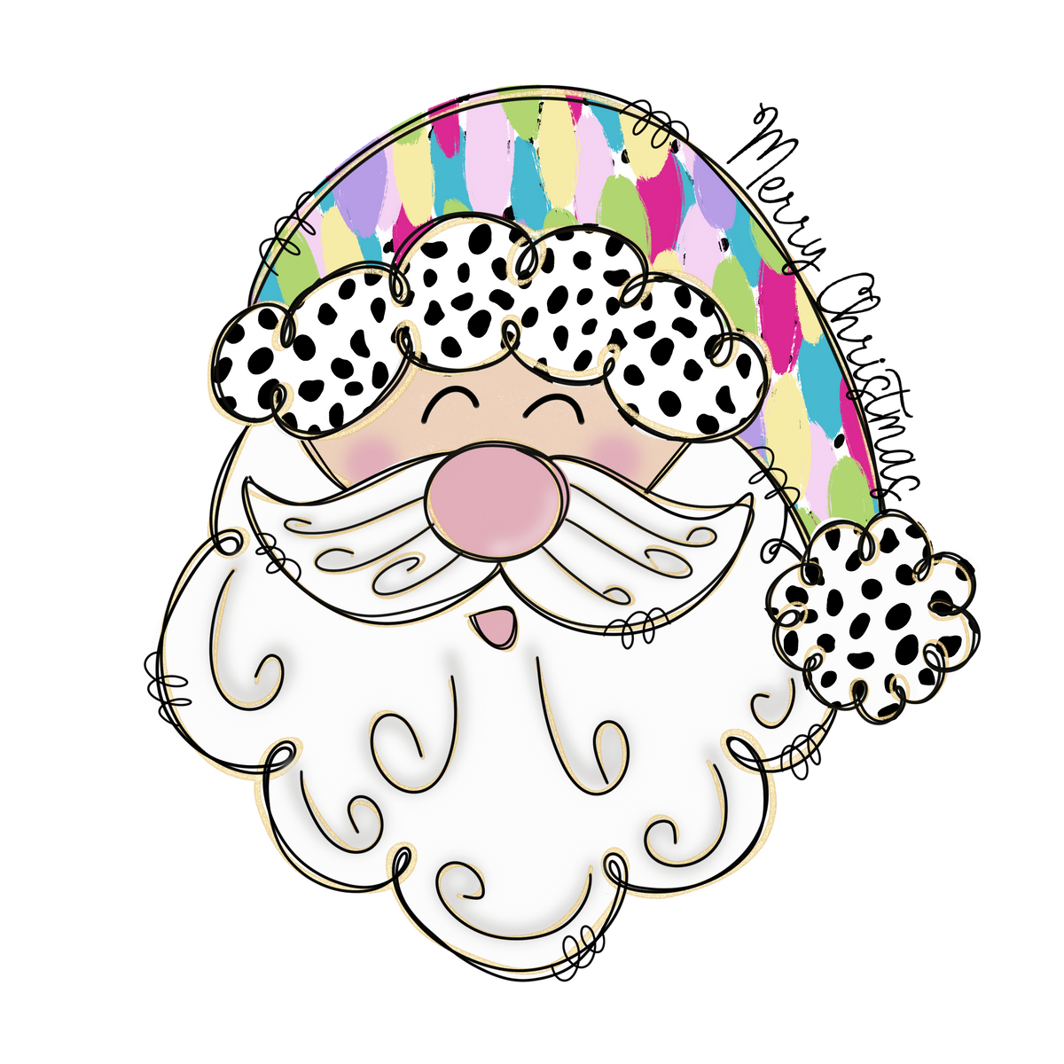 Preppy Colorful Santa