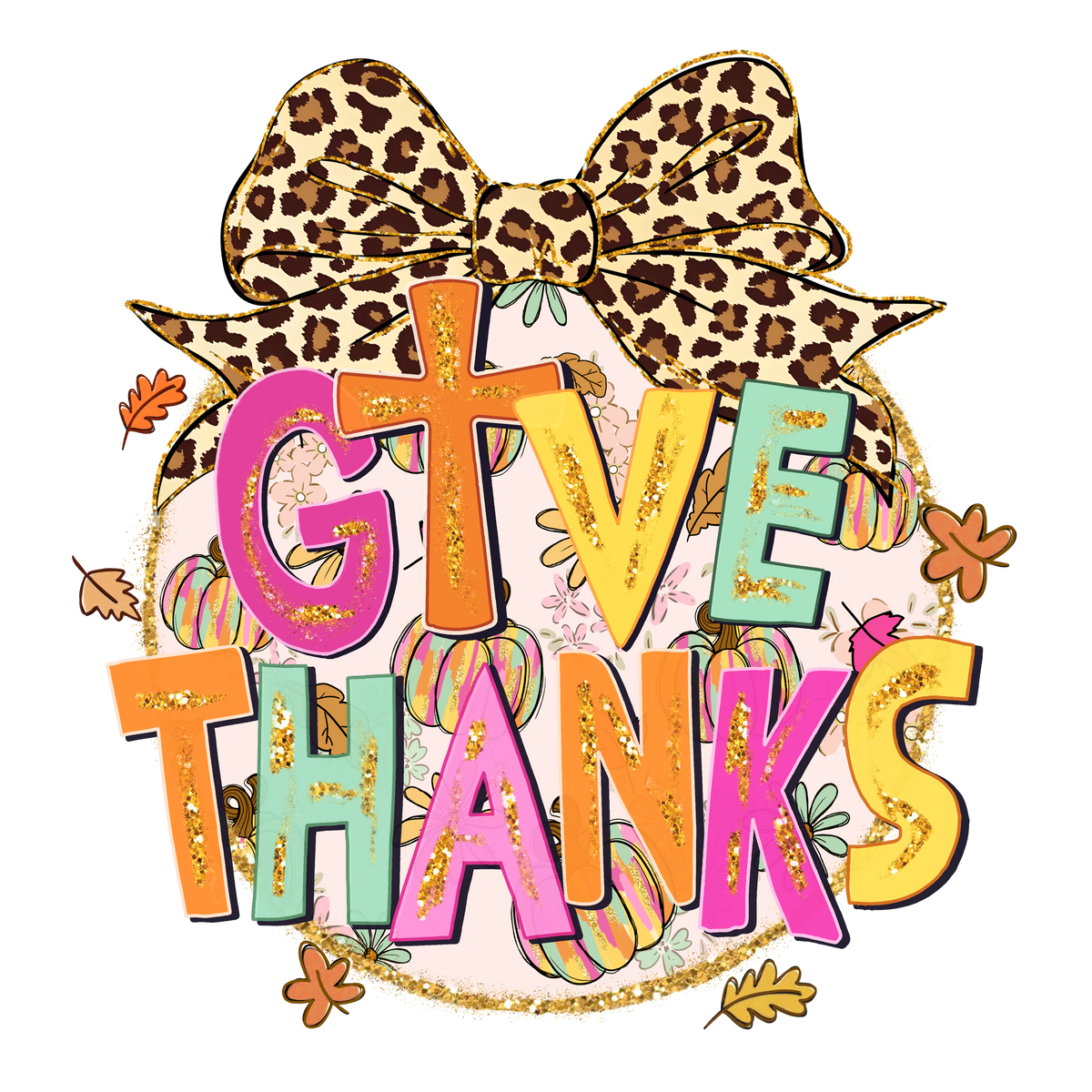 Give Thanks Leopard Bow