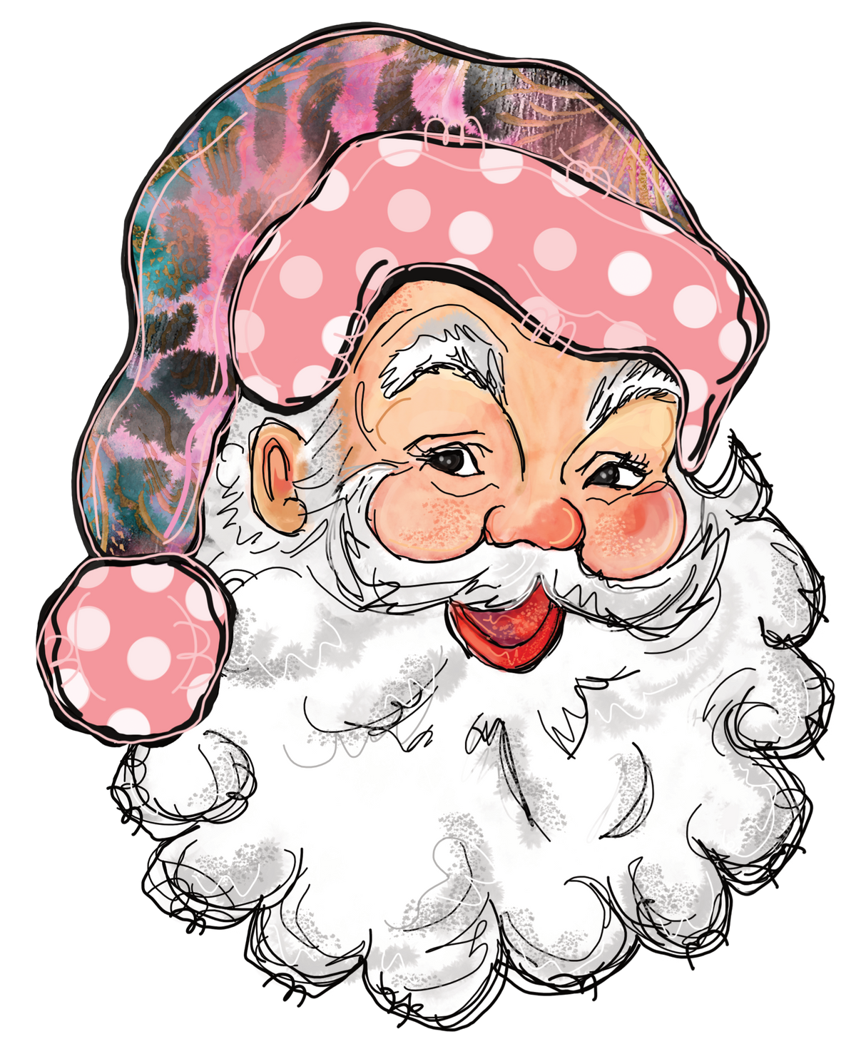 Vintage Pink Santa