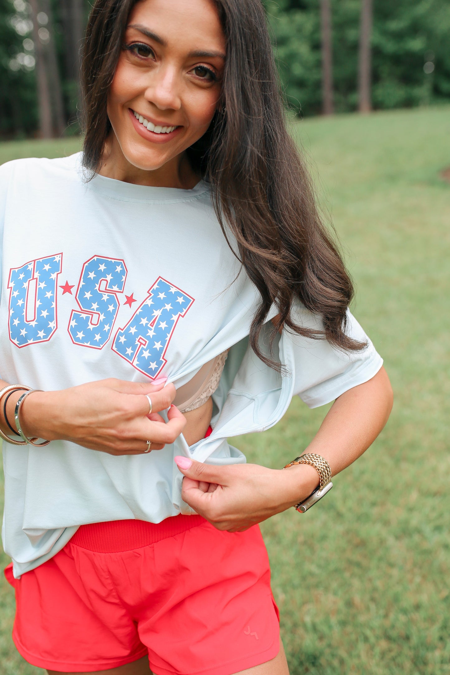 Relaxed Fit Zip Breastfeeding Tee