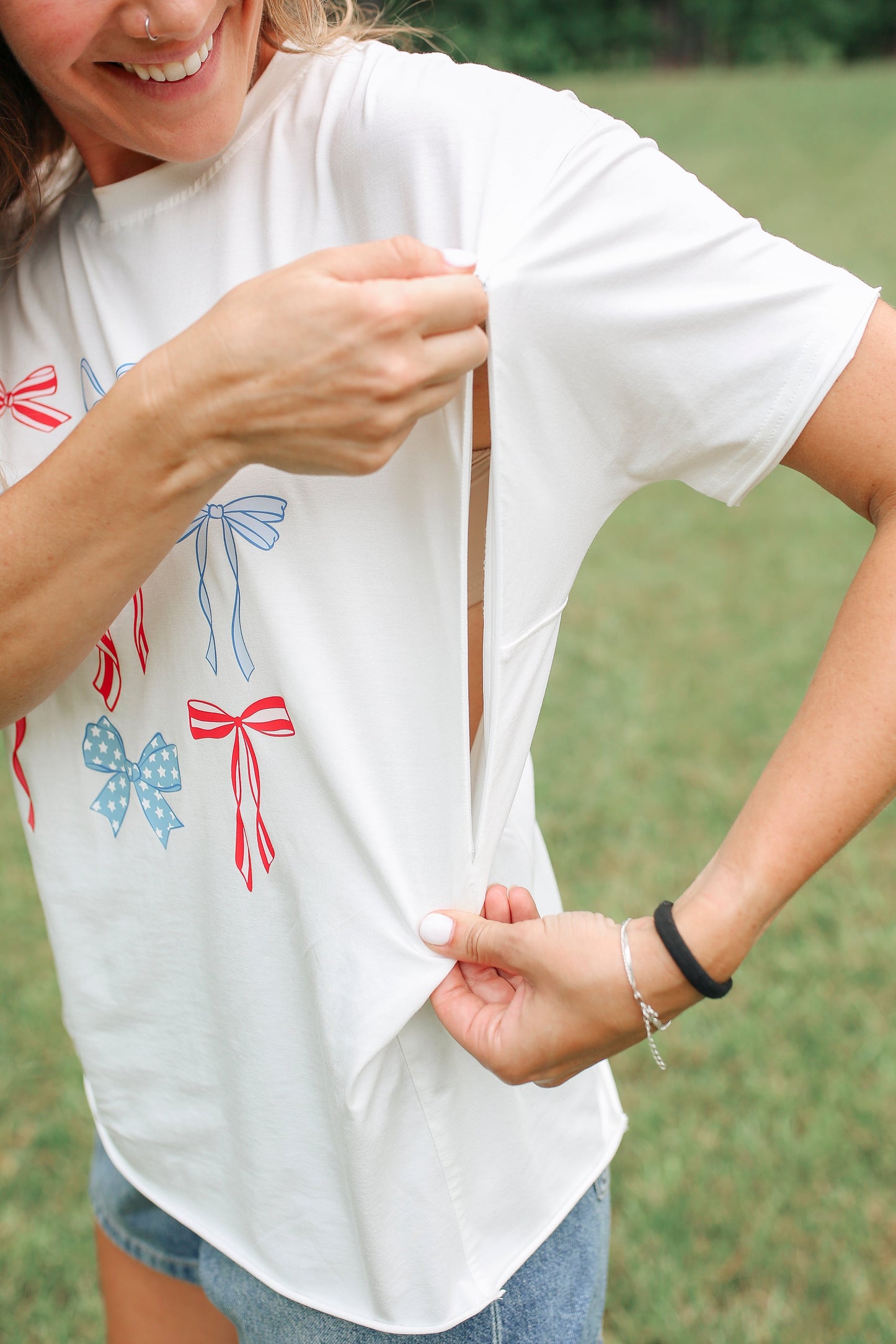 Relaxed Fit Zip Breastfeeding Tee