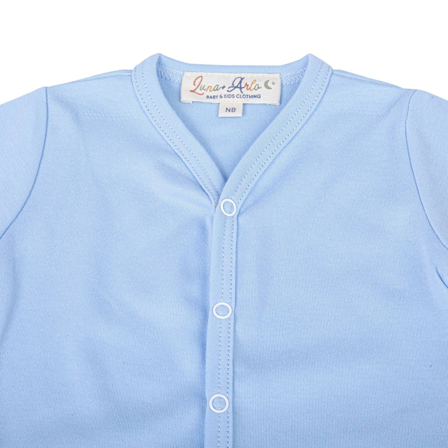 Luna & Arlo Basics Zip Footie - Sky