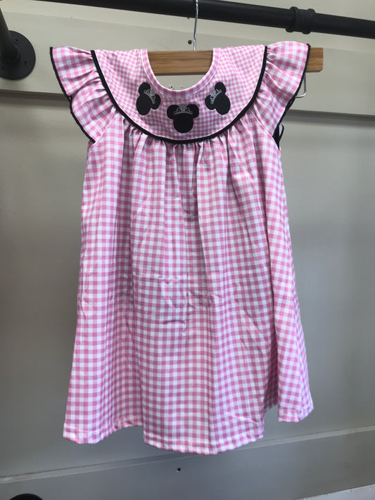 Pink Character Embroidery Girl Short Set