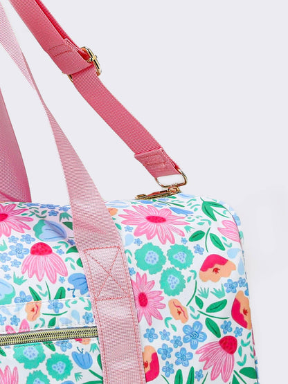 Women Floral Printed Canvas Duffel Bag
