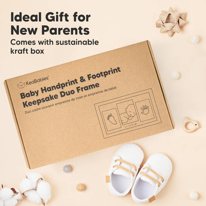 KeaBabies Baby Handprint, Footprint Keepsake Duo Frame