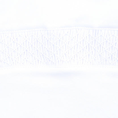 Solid Essentials White Smocked Footie