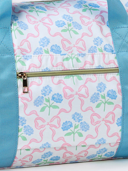 Women Bow Print Canvas Travel Bag