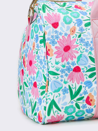 Women Floral Printed Canvas Duffel Bag
