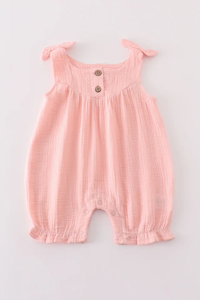 Premium Pink Muslin Bow Bubble