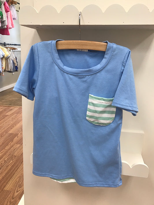 Blue Striped Short Set