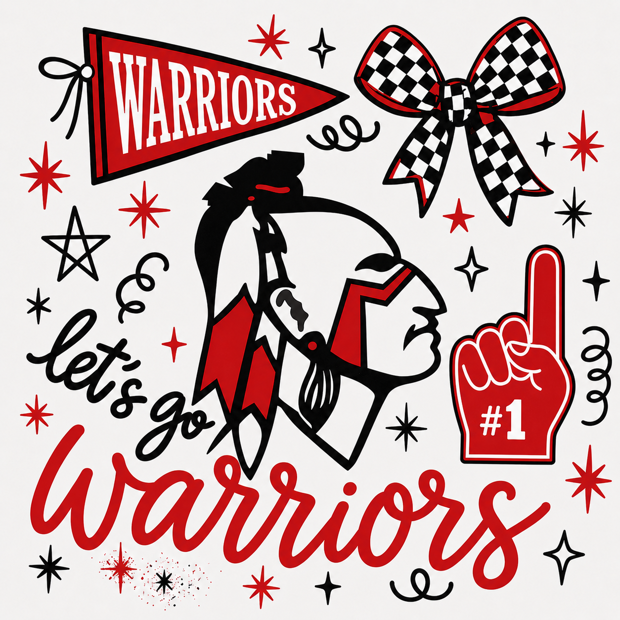 Lets Go Warriors Collage