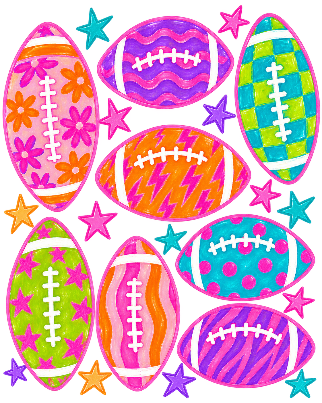 Colorful Footballs