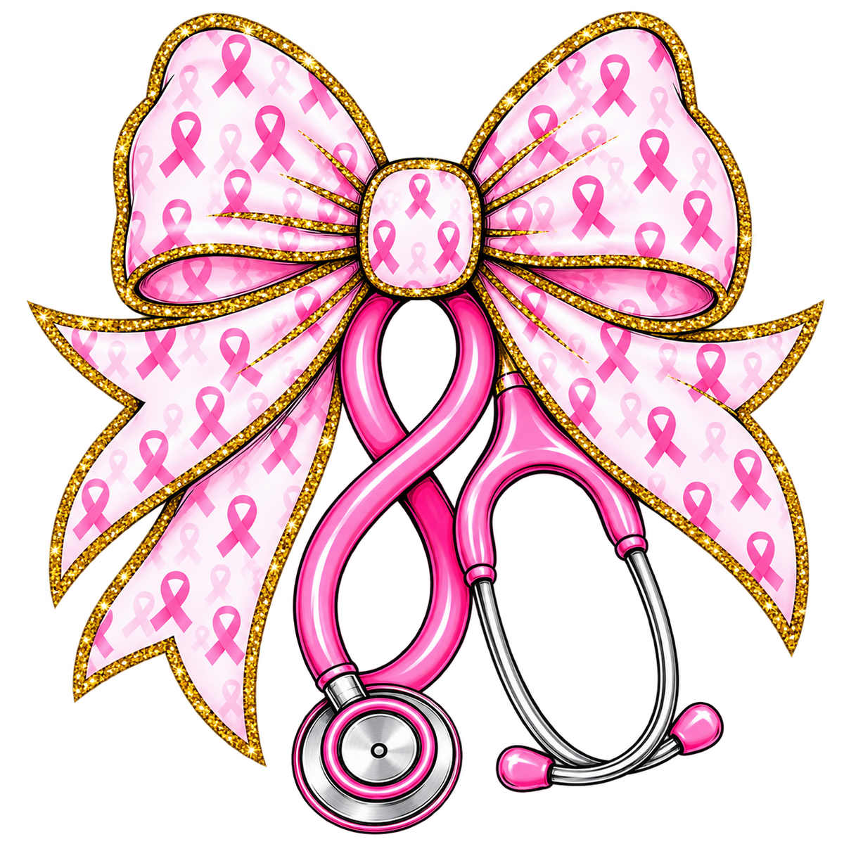 Breast Cancer Bow Stethoscope