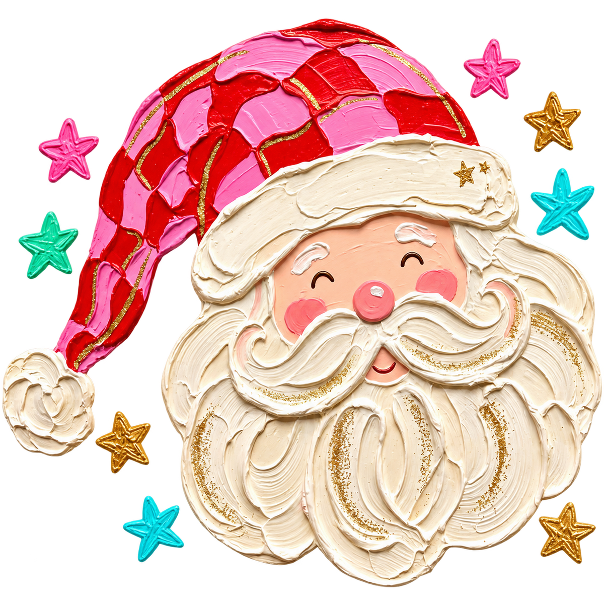Pink Painted Christmas Santa