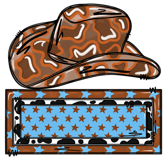 Cowboy Hat Name Plate