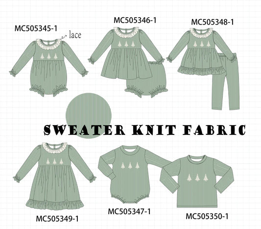 Green Lace Christmas Tree Embroidery Ruffle Collection