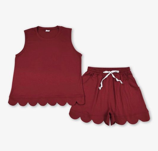 Scallop Short Set Womens