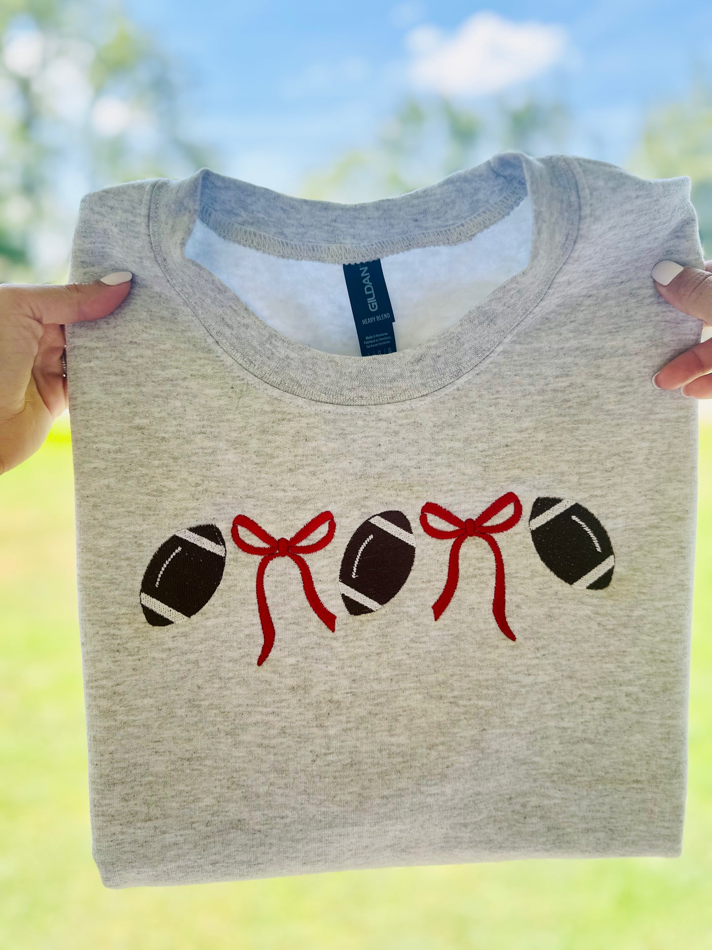 Football & Bows Embroidery