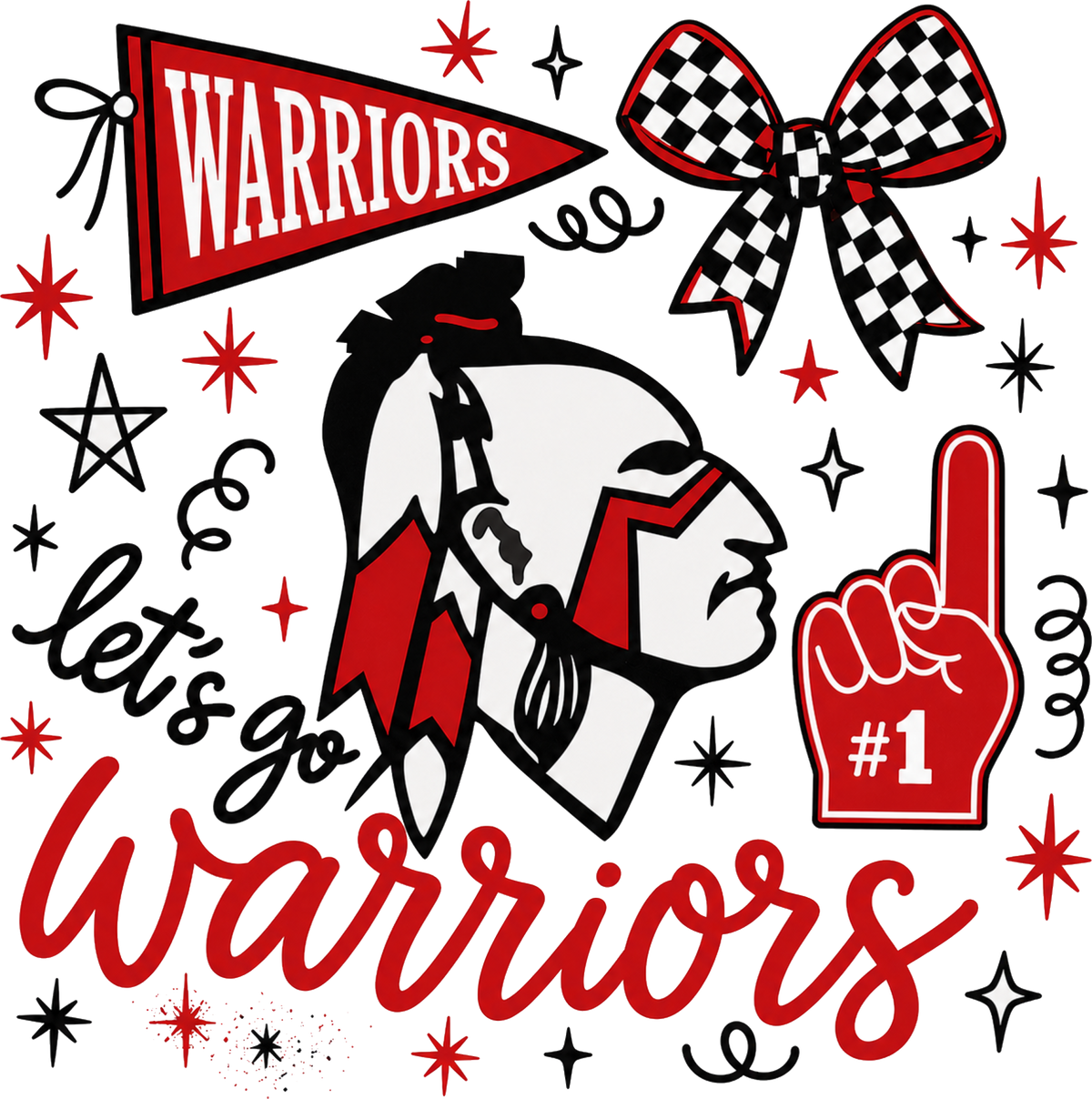 Lets Go Warriors Collage