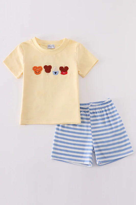 Beige Character Ice Cream French Knot Boy Set