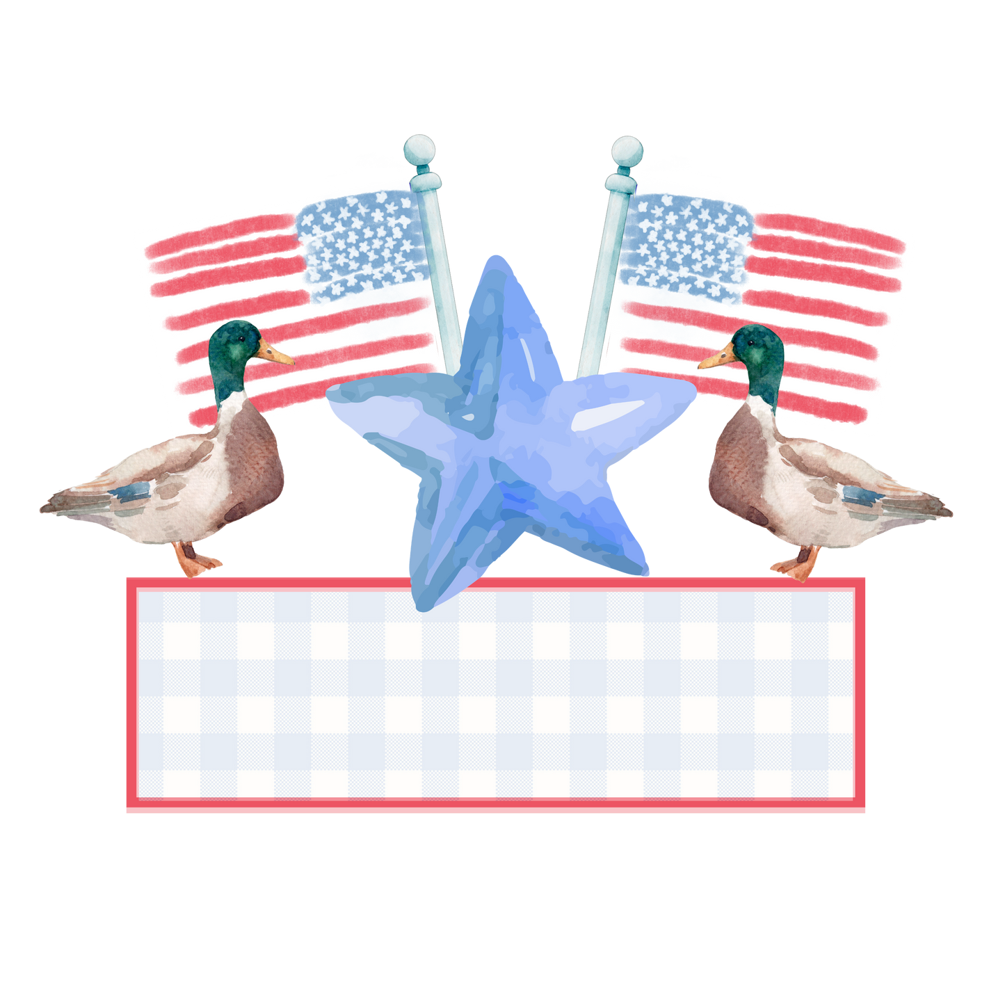 Patriotic Mallard Name Frame