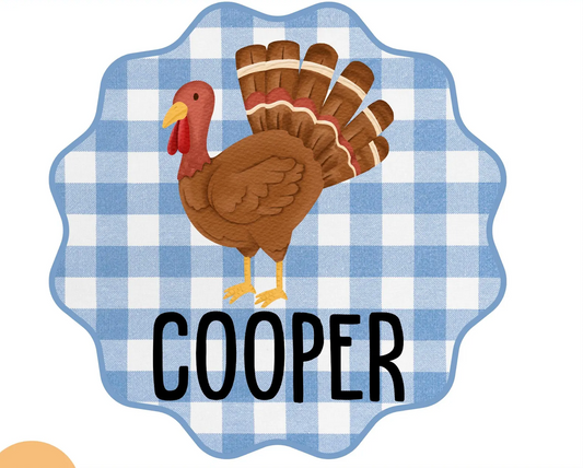 Gingham Turkey Nameplate