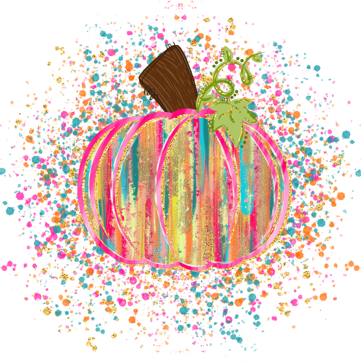 Preppy PINK Pumpkin Splatter