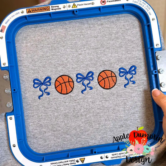 Basketball Bow Embroidery