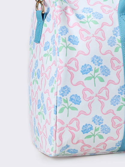 Women Bow Print Canvas Travel Bag