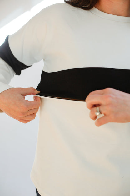 Varsity Dual Zip Breastfeeding Long Sleeve