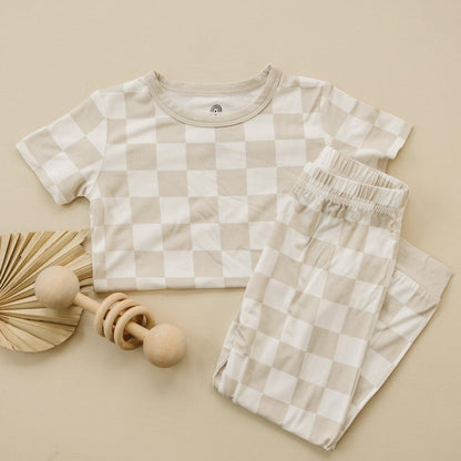 Neutral Checker 2pc Bamboo Pajamas